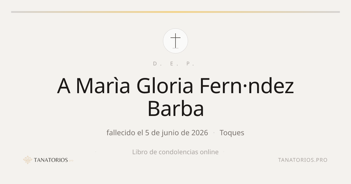 Memorial de A Marìa Gloria Fern·ndez Barba