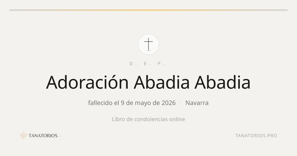 Memorial de Adoración  Abadia Abadia