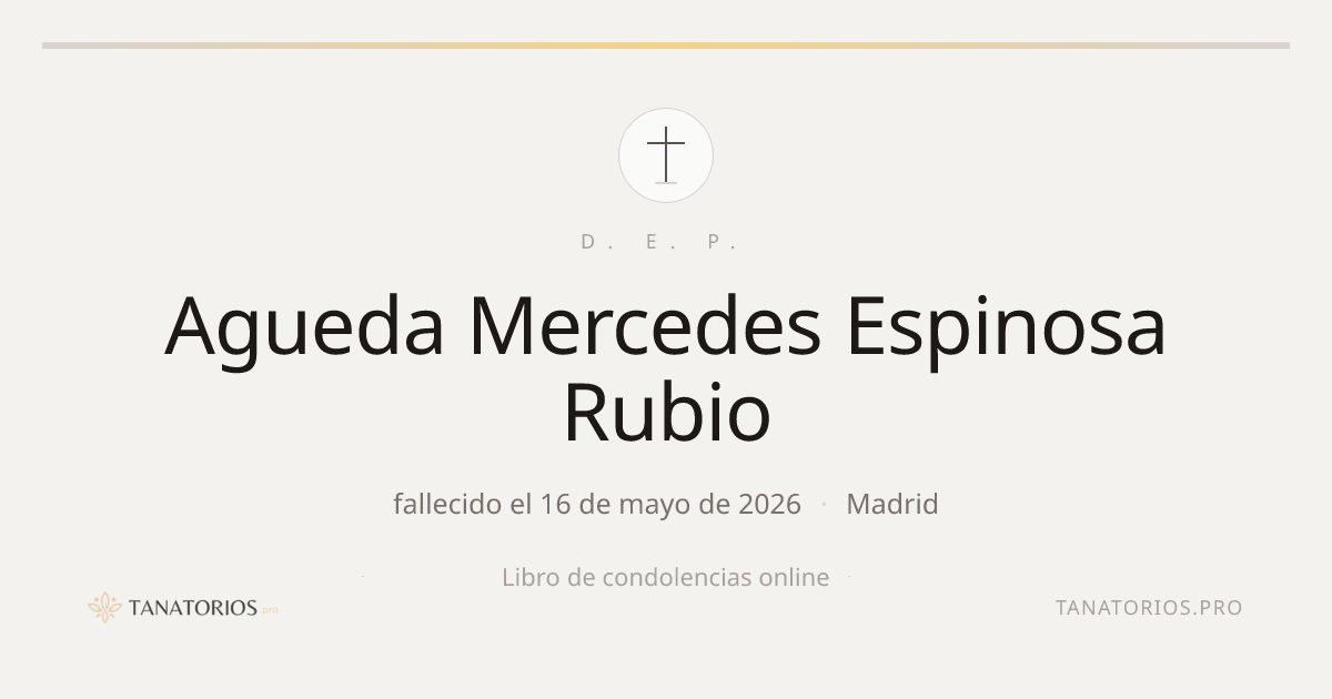 Memorial de Agueda Mercedes Espinosa Rubio