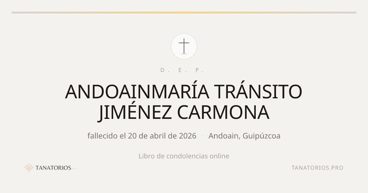 Memorial de ANDOAINMARÍA TRÁNSITO JIMÉNEZ CARMONA
