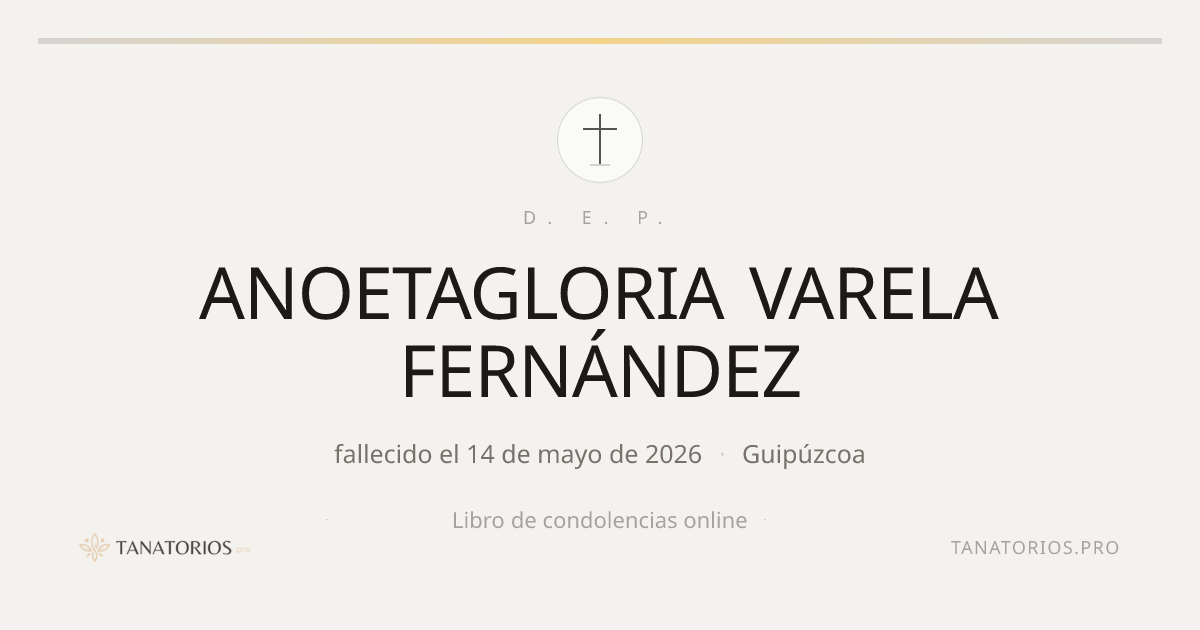 Memorial de ANOETAGLORIA VARELA FERNÁNDEZ