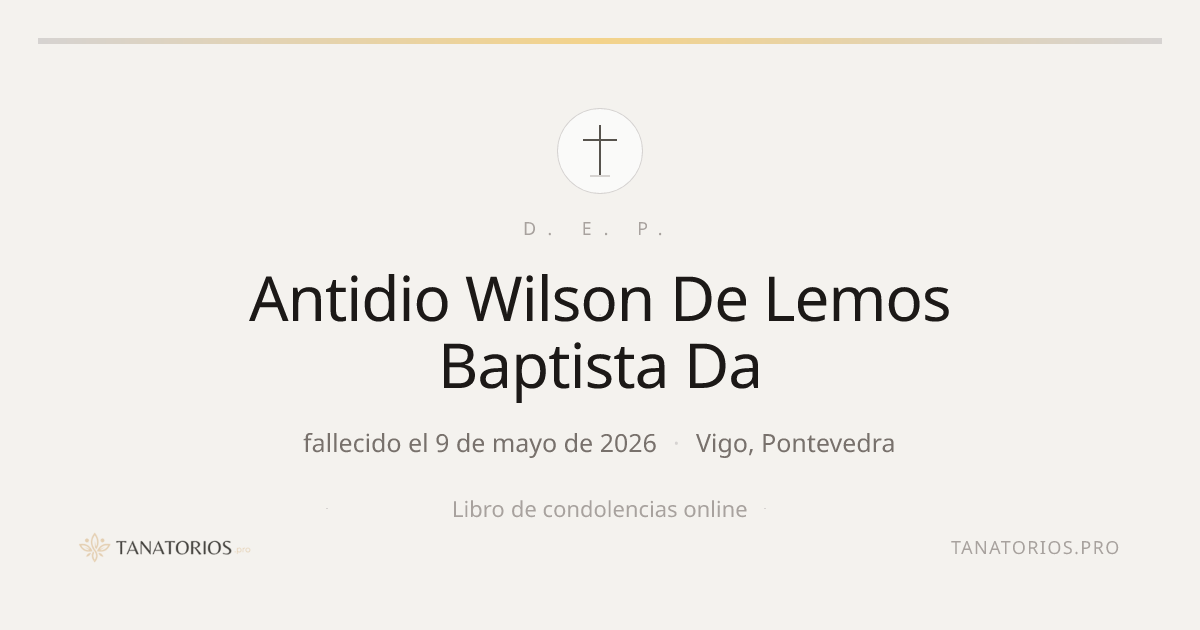Memorial de Antidio Wilson De Lemos Baptista Da