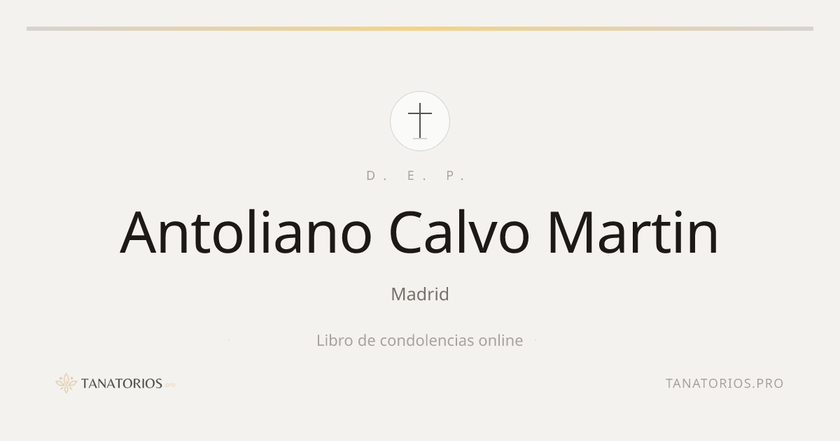 Memorial de Antoliano Calvo Martin