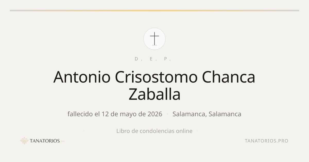 Memorial de Antonio Crisostomo Chanca Zaballa