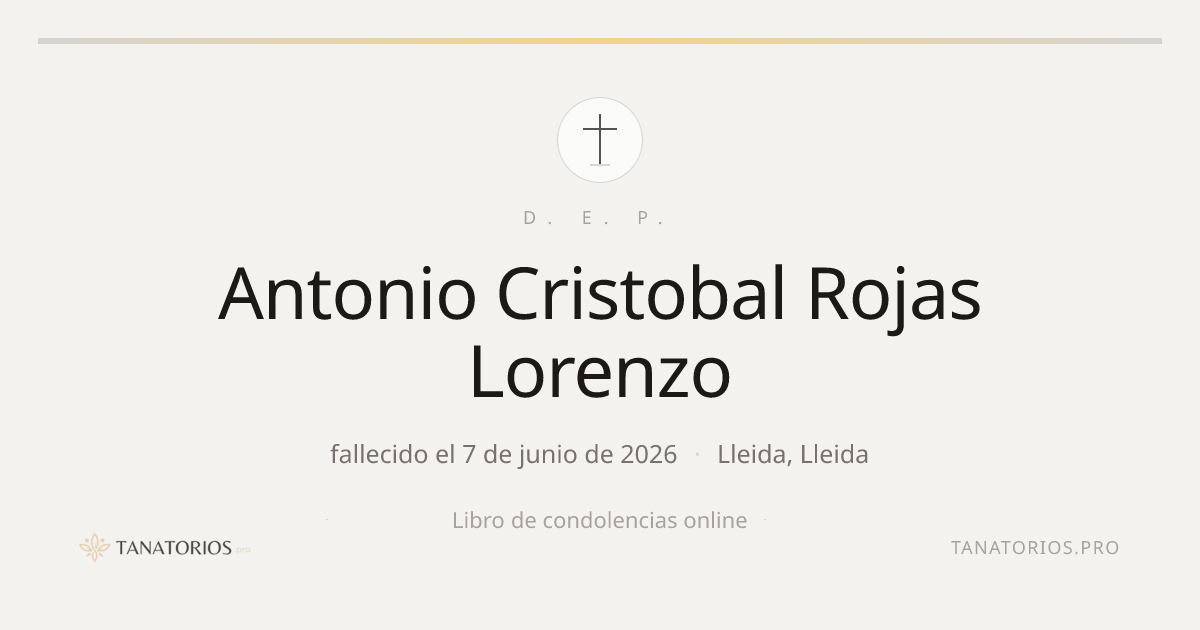 Memorial de Antonio Cristobal Rojas Lorenzo