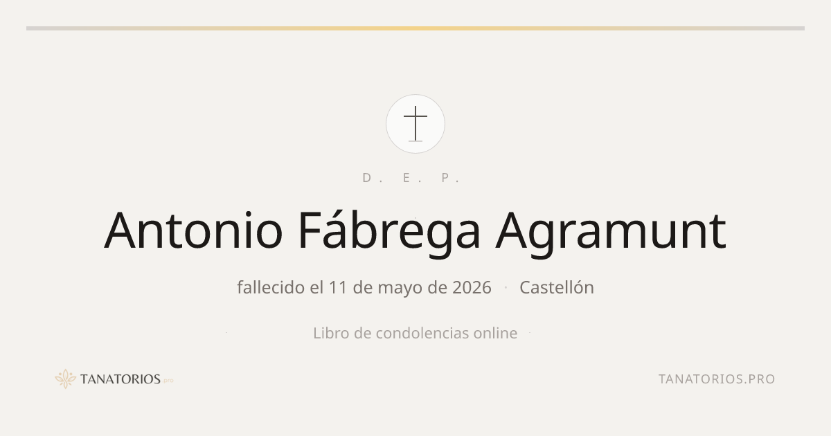 Memorial de Antonio Fábrega Agramunt
