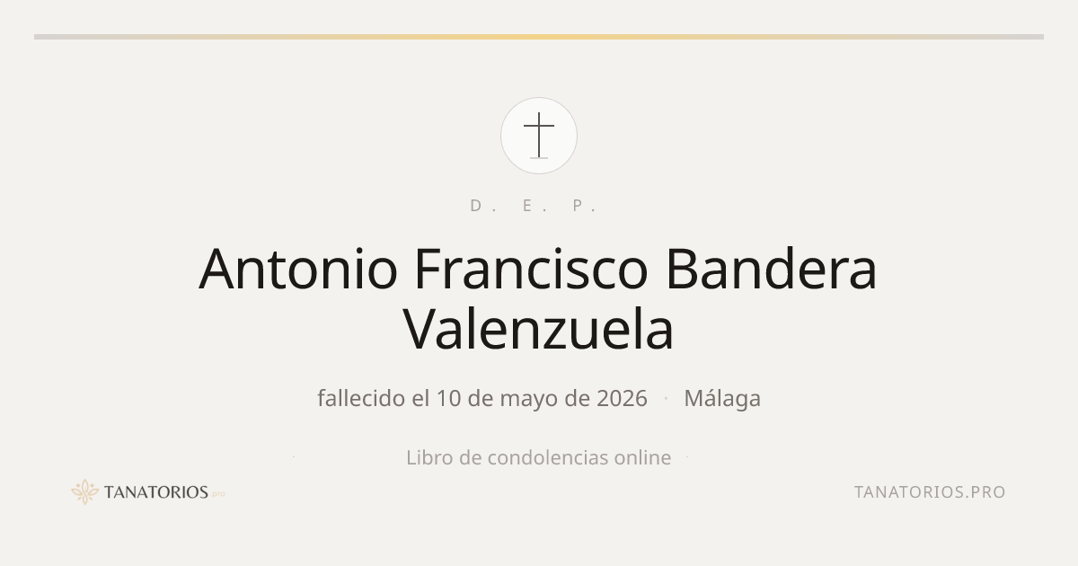 Memorial de Antonio Francisco Bandera Valenzuela