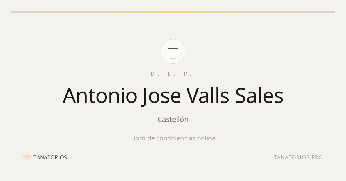 Memorial de Antonio Jose Valls Sales
