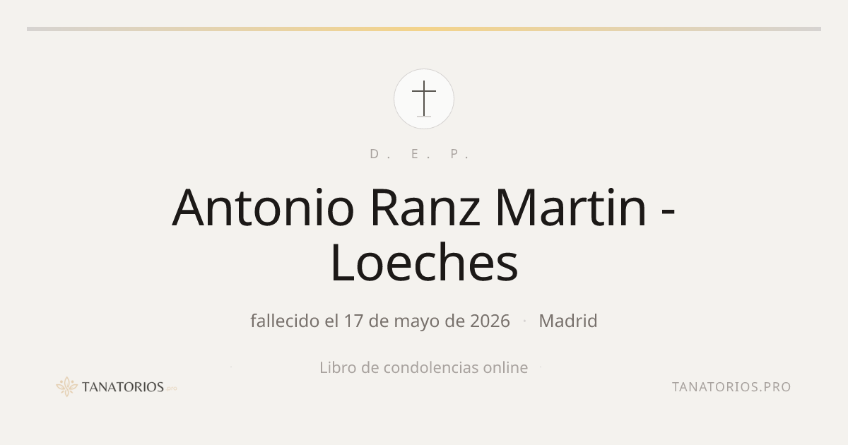 Memorial de Antonio Ranz Martin -Loeches