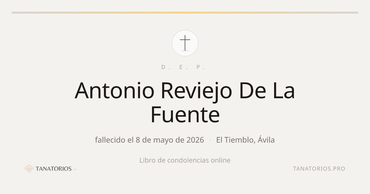 Memorial de Antonio Reviejo De La Fuente