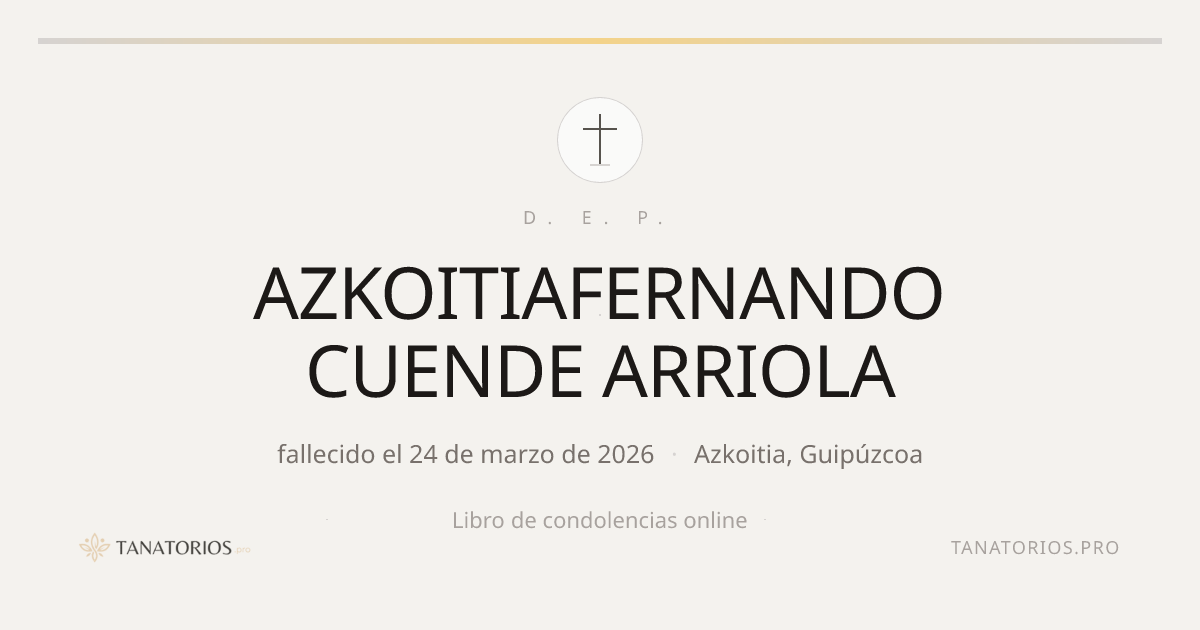 Memorial de AZKOITIAFERNANDO CUENDE ARRIOLA