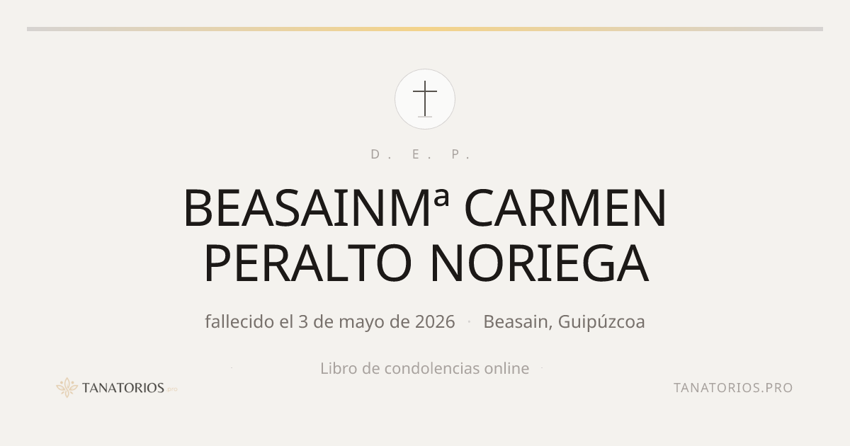 Memorial de BEASAINMª CARMEN PERALTO NORIEGA