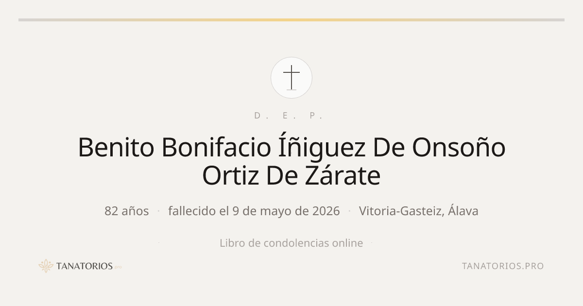 Memorial de Benito Bonifacio Íñiguez De Onsoño Ortiz De Zárate