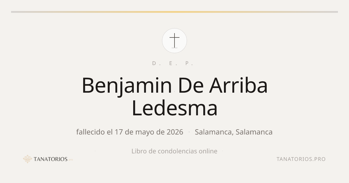 Memorial de Benjamin De Arriba Ledesma