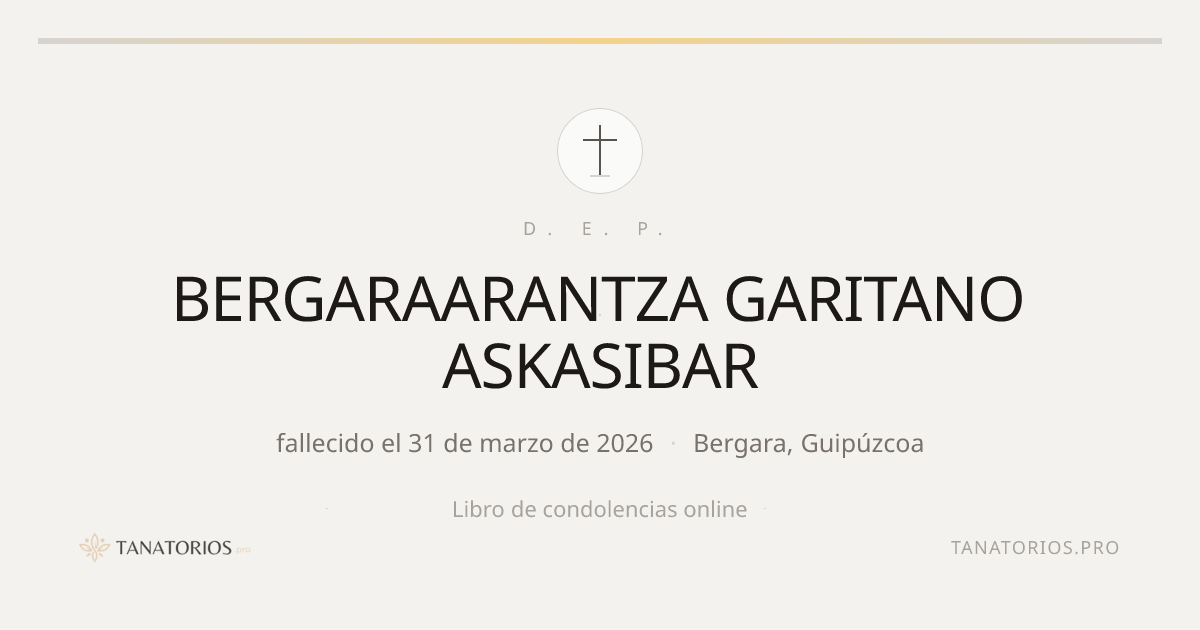 Memorial de BERGARAARANTZA GARITANO ASKASIBAR