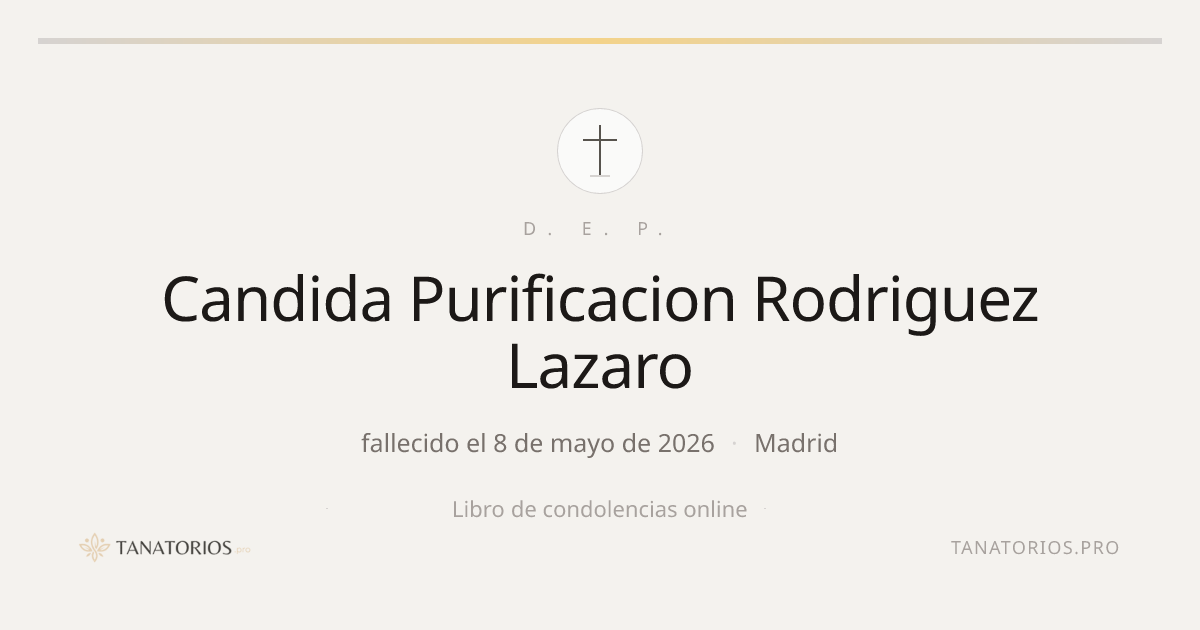 Memorial de Candida Purificacion Rodriguez Lazaro