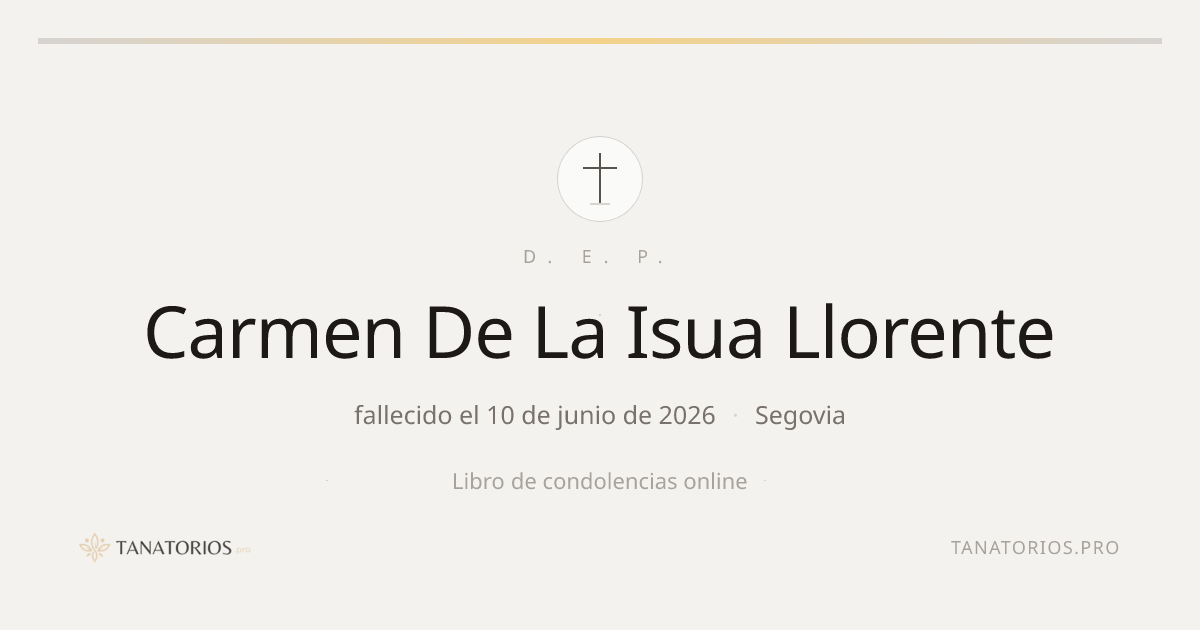Memorial de Carmen De La Isua Llorente