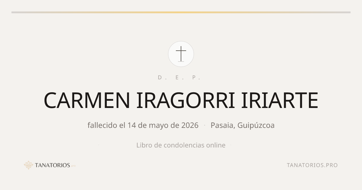 Memorial de CARMEN IRAGORRI IRIARTE