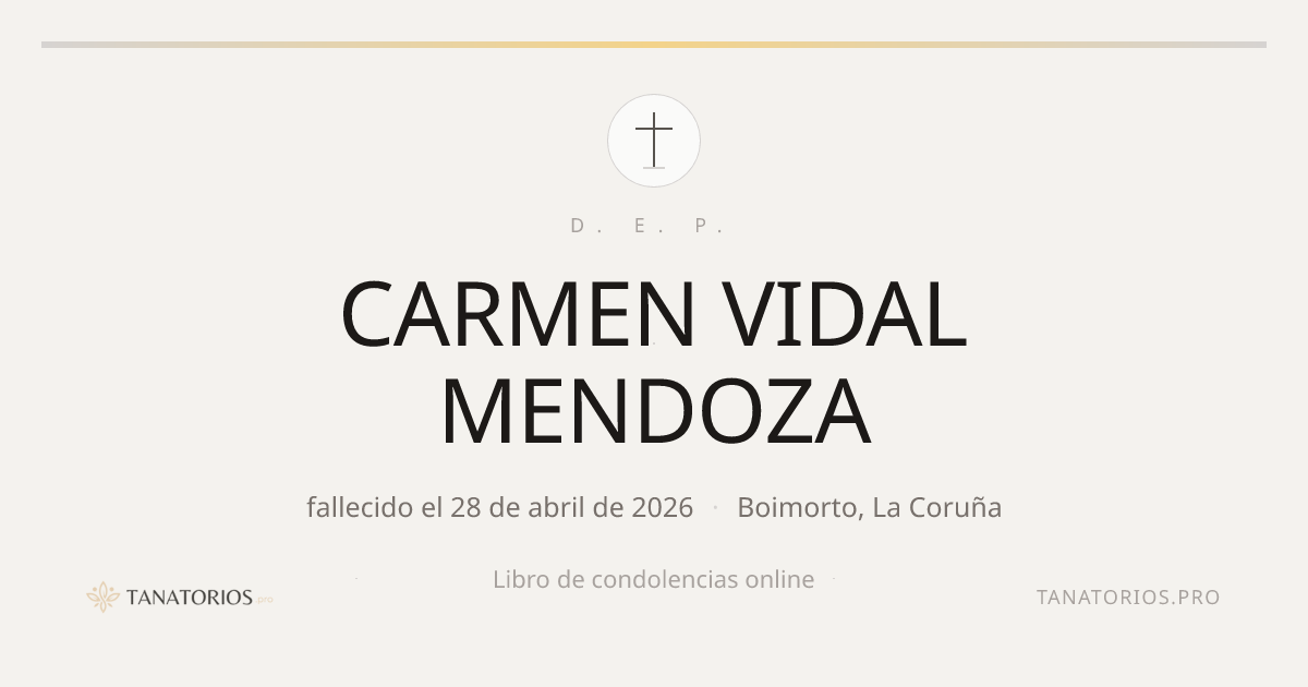 Memorial de CARMEN VIDAL MENDOZA