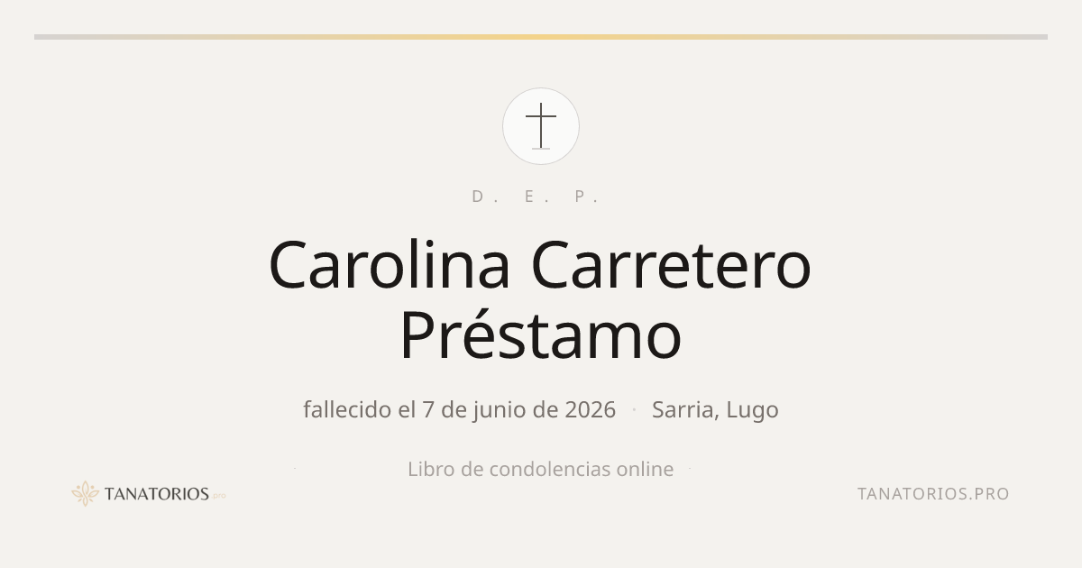 Memorial de Carolina Carretero Préstamo