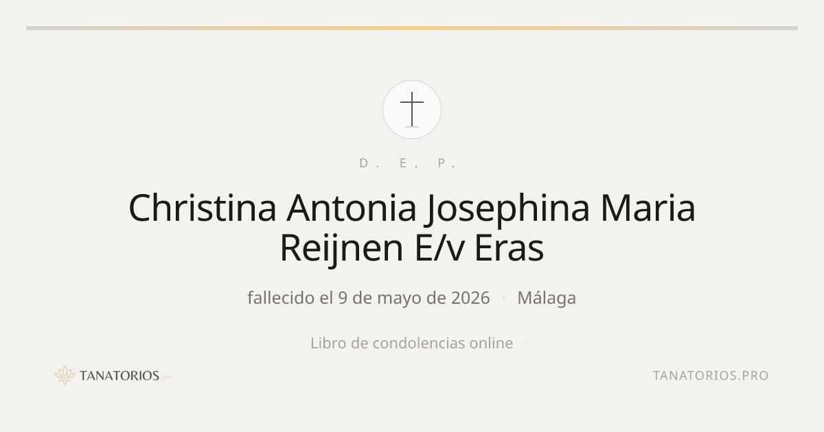 Memorial de Christina Antonia Josephina Maria Reijnen E/v Eras