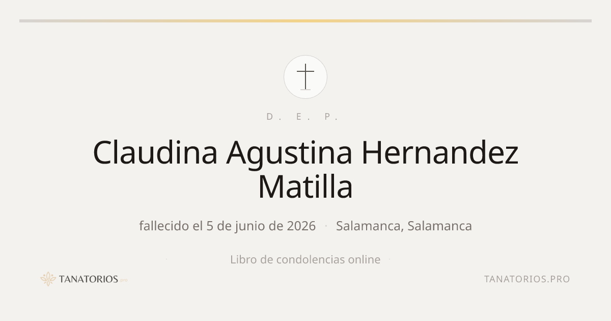 Memorial de Claudina Agustina Hernandez Matilla