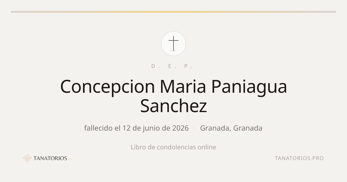 Memorial de Concepcion Maria Paniagua Sanchez