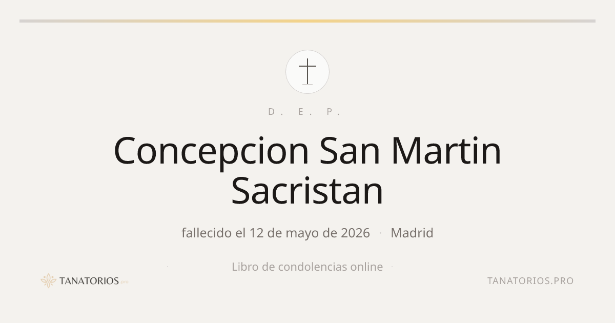 Memorial de Concepcion San Martin Sacristan