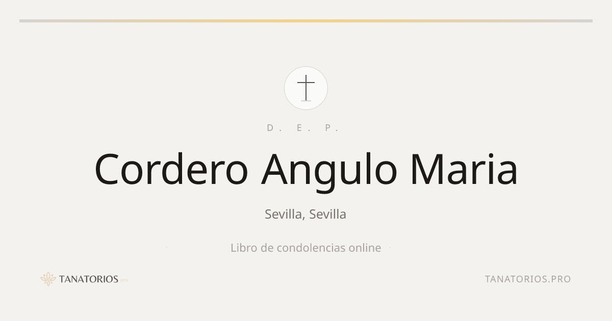 Memorial de Cordero Angulo Maria