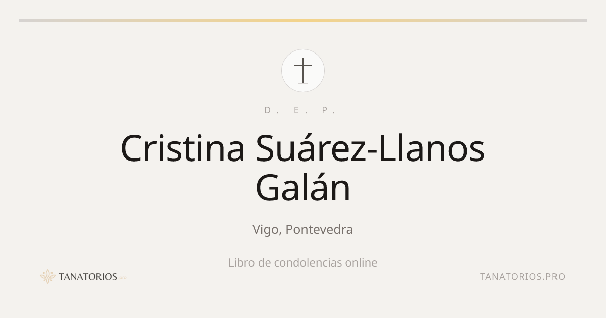 Memorial de Cristina Suárez-Llanos Galán