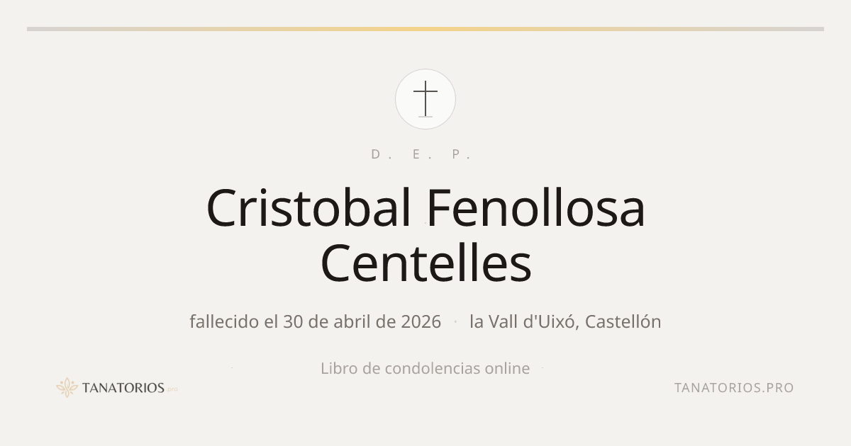 Memorial de Cristobal Fenollosa Centelles