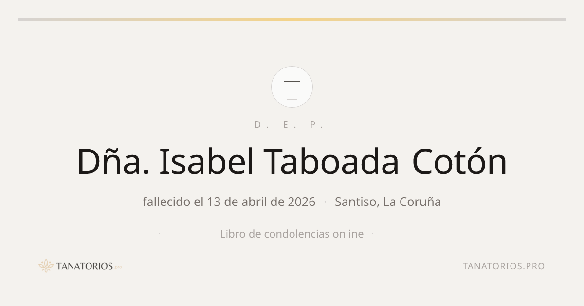 Memorial de Dña. Isabel Taboada Cotón