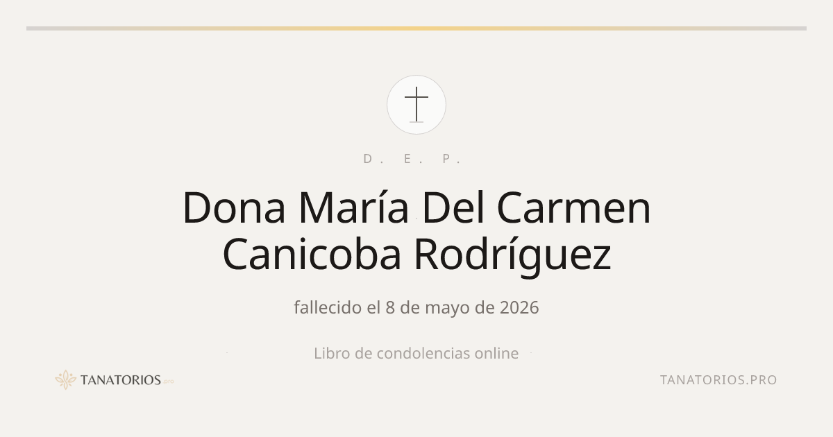 Memorial de Dona María Del Carmen Canicoba Rodríguez