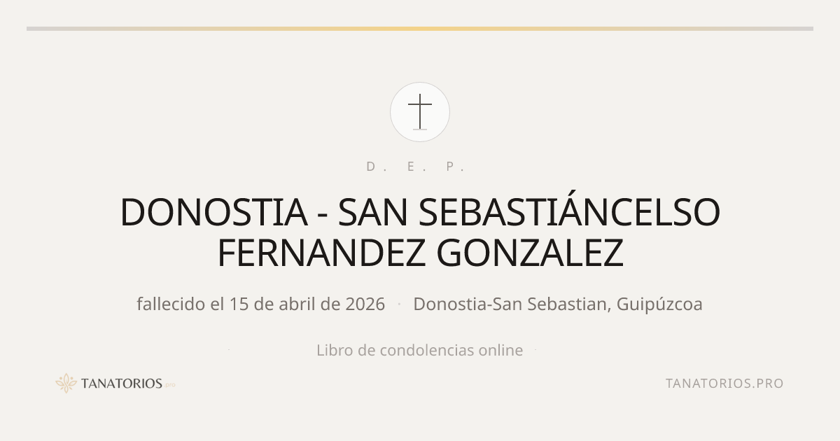 Memorial de DONOSTIA - SAN SEBASTIÁNCELSO FERNANDEZ GONZALEZ