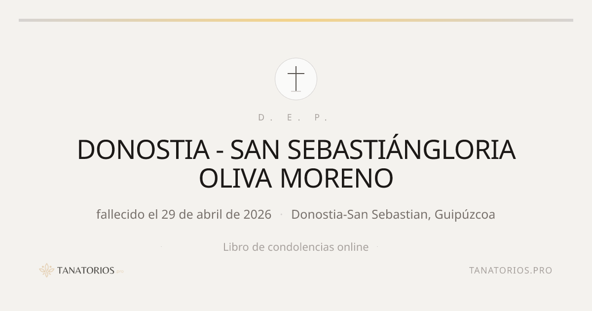 Memorial de DONOSTIA - SAN SEBASTIÁNGLORIA OLIVA MORENO