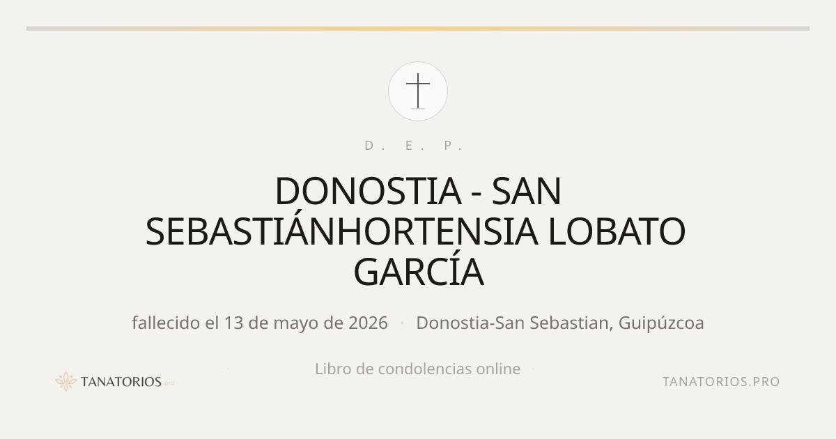 Memorial de DONOSTIA - SAN SEBASTIÁNHORTENSIA LOBATO GARCÍA