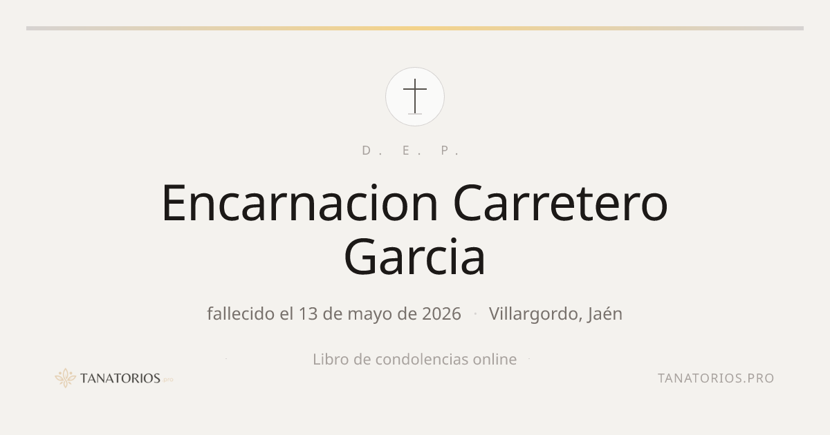 Memorial de Encarnacion Carretero Garcia