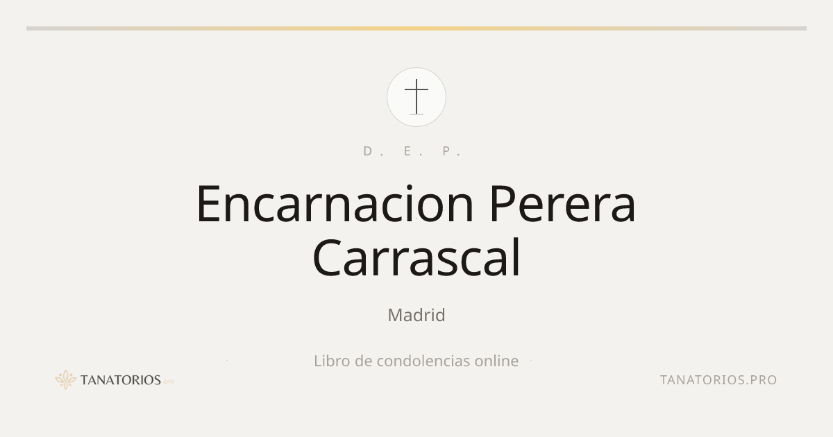 Memorial de Encarnacion Perera Carrascal