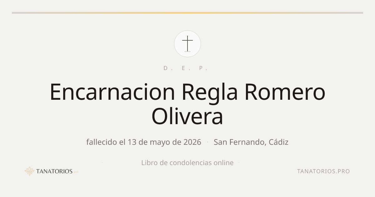 Memorial de Encarnacion Regla Romero Olivera