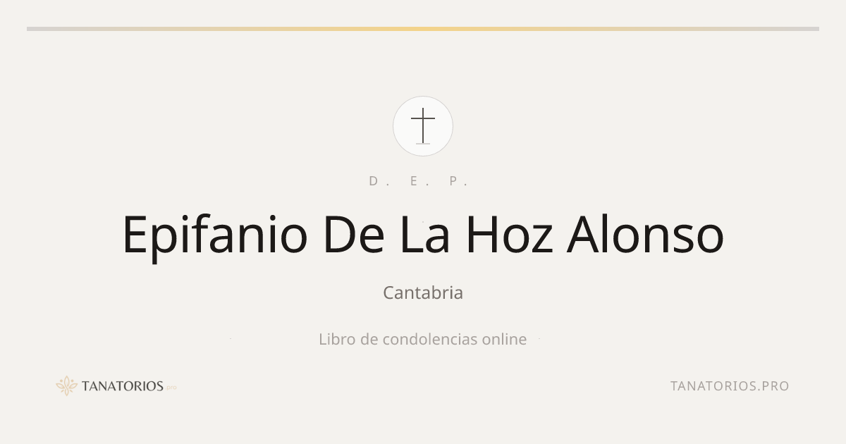 Memorial de Epifanio De La Hoz Alonso