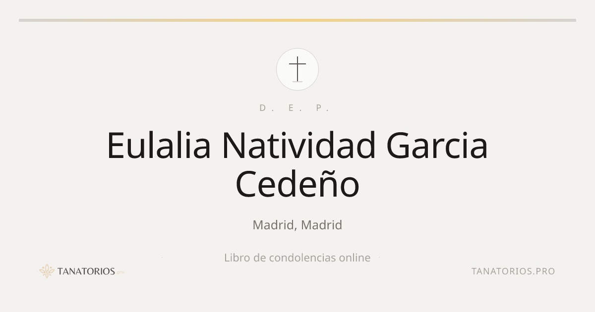 Memorial de Eulalia Natividad Garcia Cedeño