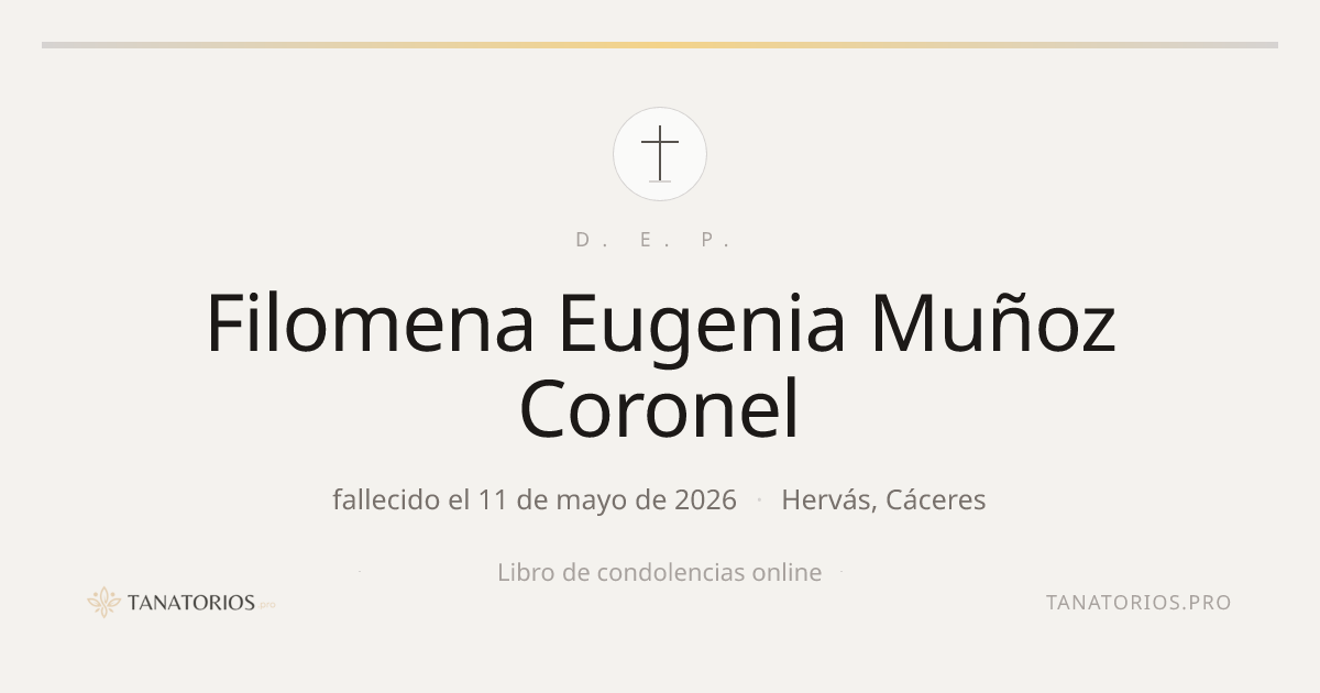 Memorial de Filomena Eugenia Muñoz Coronel