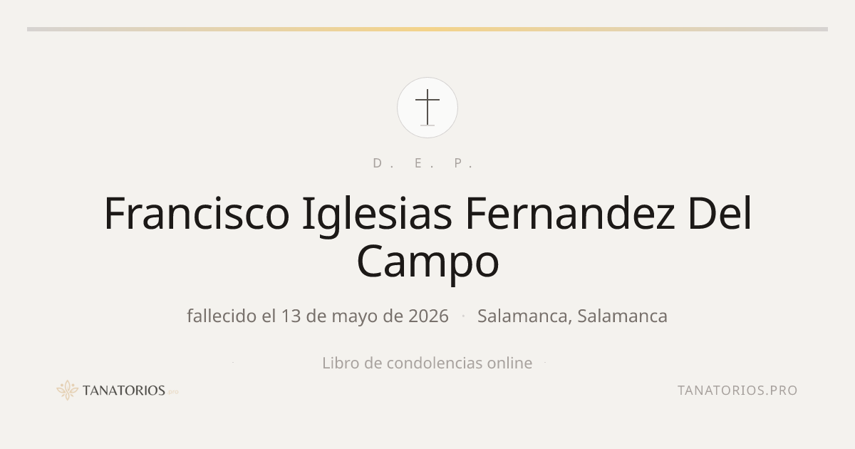 Memorial de Francisco Iglesias Fernandez Del Campo
