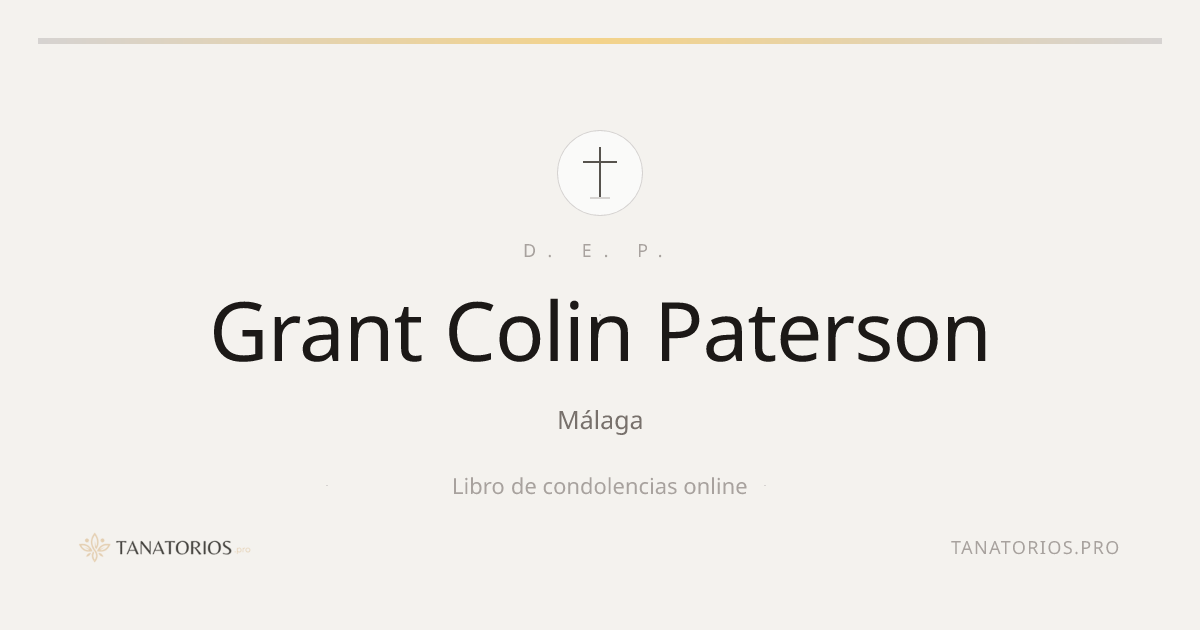 Memorial de Grant Colin Paterson