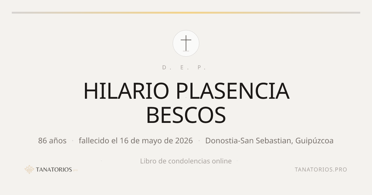 Memorial de HILARIO PLASENCIA BESCOS