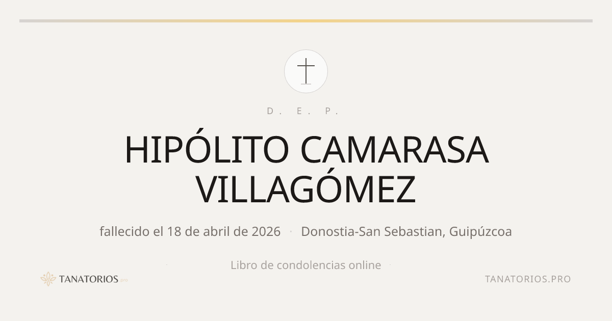 Memorial de HIPÓLITO CAMARASA VILLAGÓMEZ
