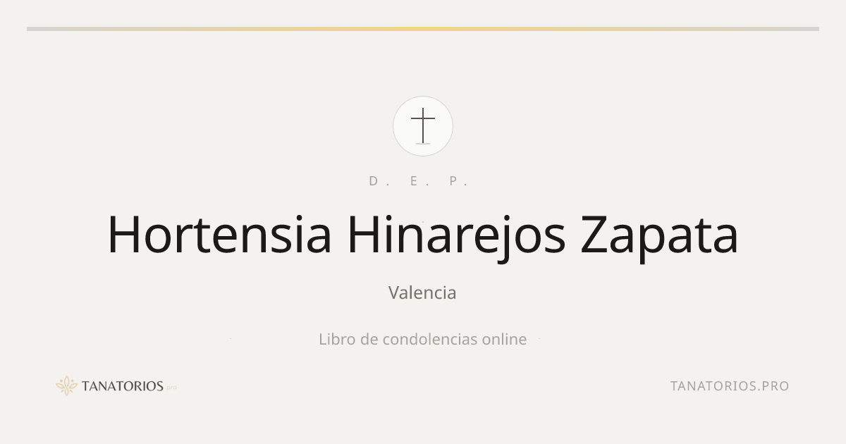 Memorial de Hortensia Hinarejos Zapata
