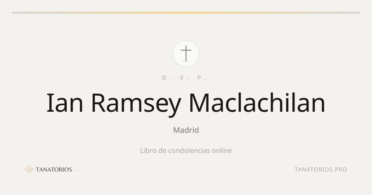 Memorial de Ian Ramsey Maclachilan
