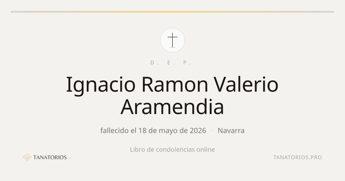 Memorial de Ignacio Ramon Valerio Aramendia