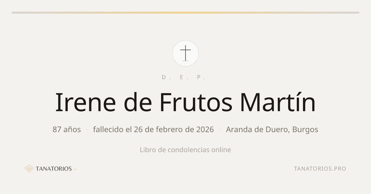 Memorial de Irene de Frutos Martín